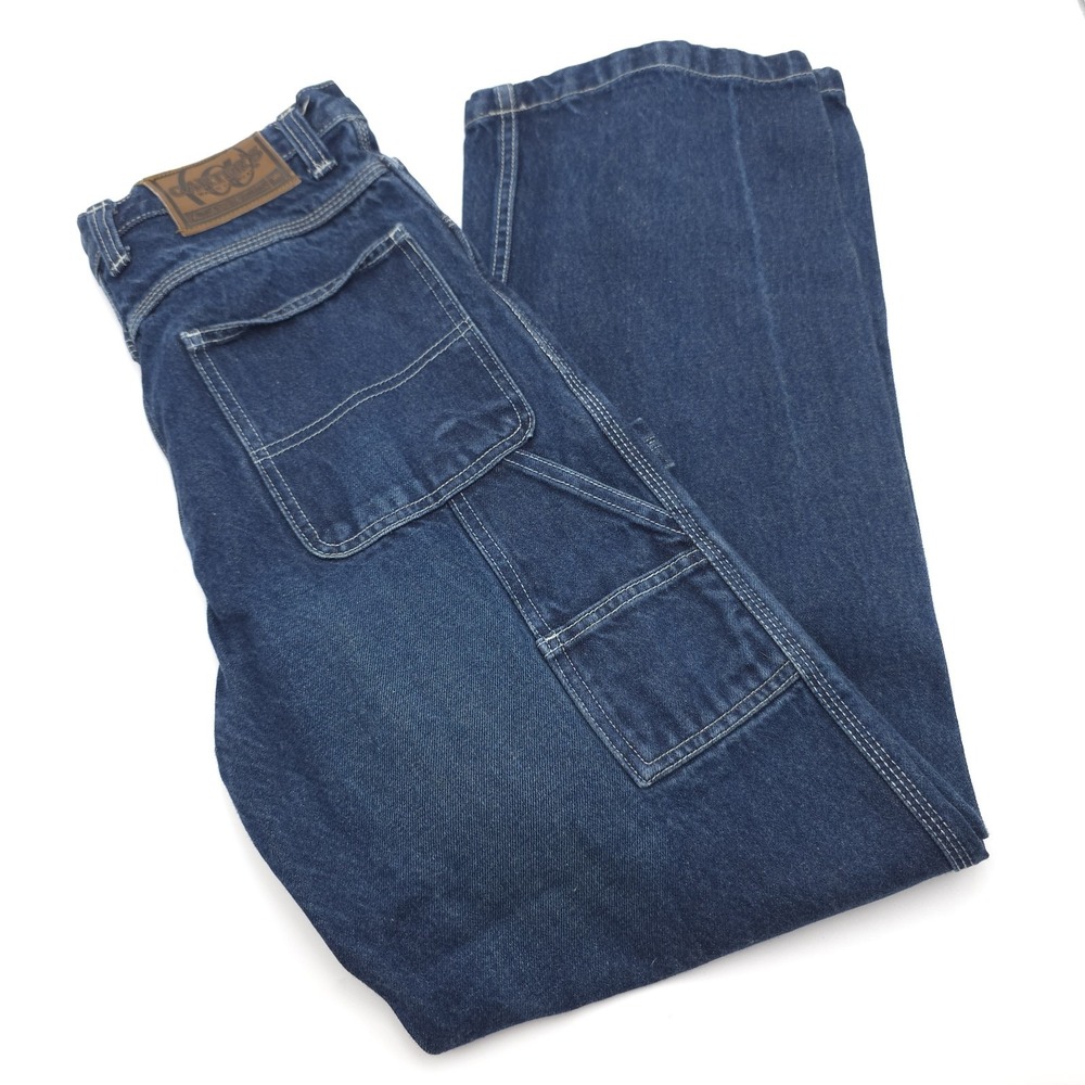 Carters Watch the Wear Men 18 Fit 28x31 Blue Denim Carpenter Jeans Wide Leg Work